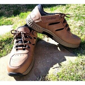 Orthofeet Mens Brown Leather Shreveport 644 Men’s Size 8.5 , 2E WIDE